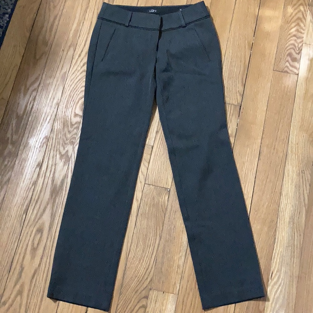 Loft Marisa Straight Leg Gray Dress Pant